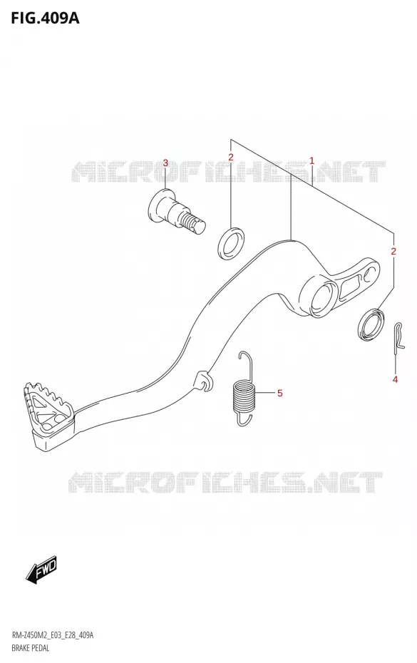BRAKE PEDAL Suzuki MOTO 450 RM-Z 2022  RM-Z450 M2 (E03)