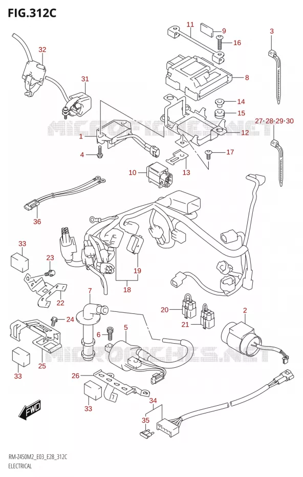 ELECTRICAL (E28) Suzuki MOTO 450 RM-Z 2022  RM-Z450 M2 (E03)