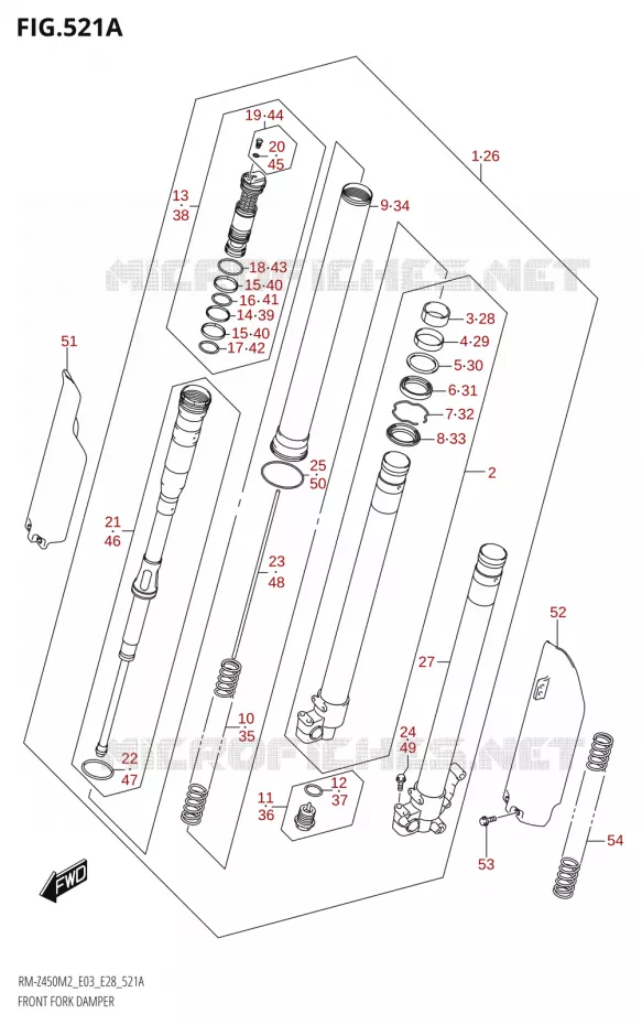 FRONT FORK Suzuki MOTO 450 RM-Z 2022  RM-Z450 M2 (E03)