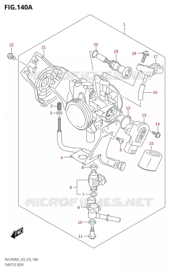 THROTTLE BODY Suzuki MOTO 450 RM-Z 2022  RM-Z450 M2 (E03)