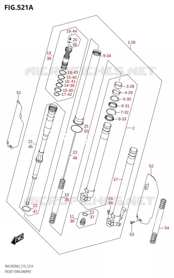 FRONT FORK Suzuki MOTO 450 RM-Z 2022  RM-Z450 M2 (E19)