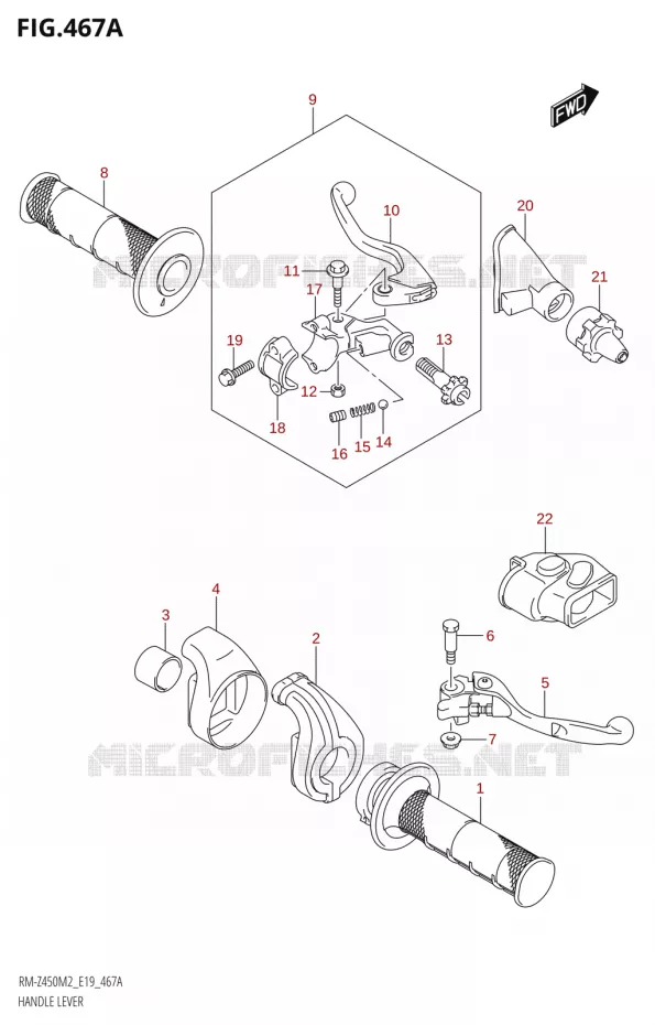 LEVERS - HANDGRIPS Suzuki MOTO 450 RM-Z 2022  RM-Z450 M2 (E19)