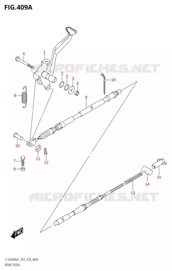 BRAKE PEDAL Suzuki QUAD 500 KINGQUAD 2021  LT-A500X / XP M1 (P03,P28,P33)