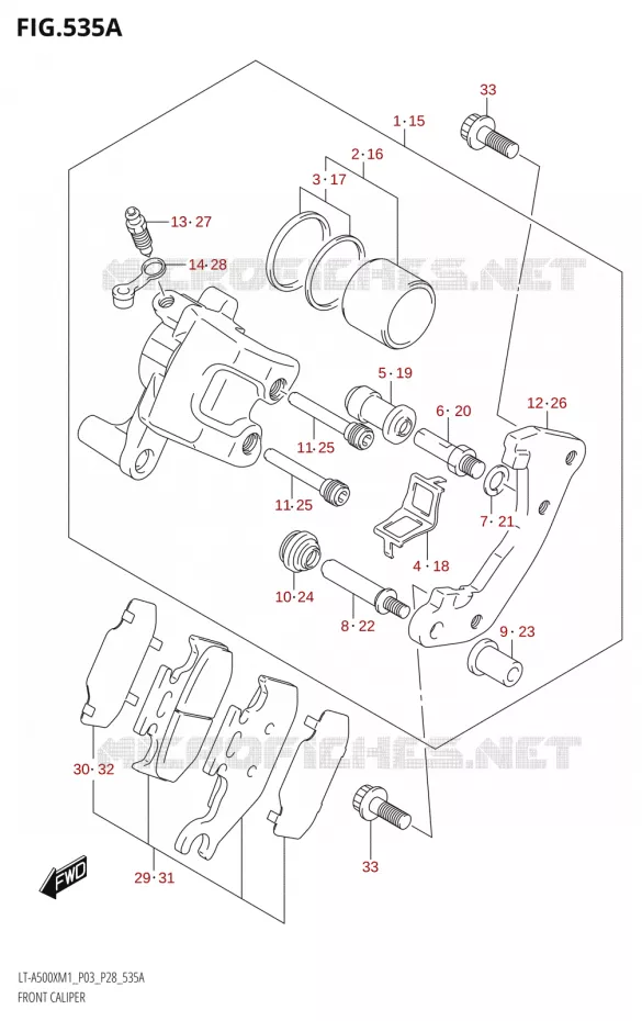 FRONT CALIPER Suzuki QUAD 500 KINGQUAD 2021  LT-A500X / XP M1 (P03,P28,P33)