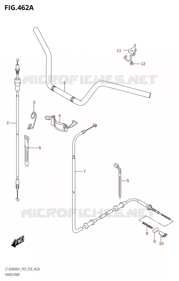 HANDLEBAR (LT-A500XP) Suzuki QUAD 500 KINGQUAD 2021  LT-A500X / XP M1 (P03,P28,P33)