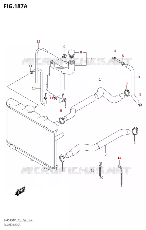 RADIATOR HOSE - EXPANSION TANK Suzuki QUAD 500 KINGQUAD 2021  LT-A500X / XP M1 (P03,P28,P33)
