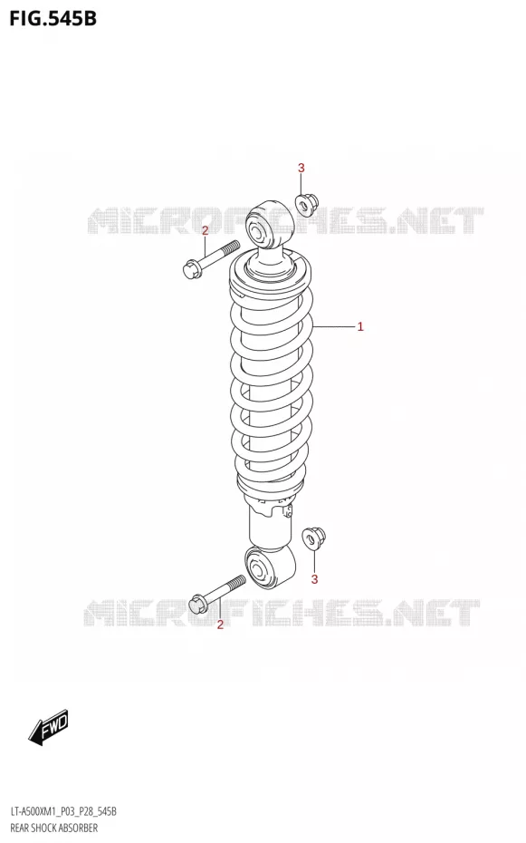 REAR SHOCK ABSORBER (LT-A500XP) Suzuki QUAD 500 KINGQUAD 2021  LT-A500X / XP M1 (P03,P28,P33)