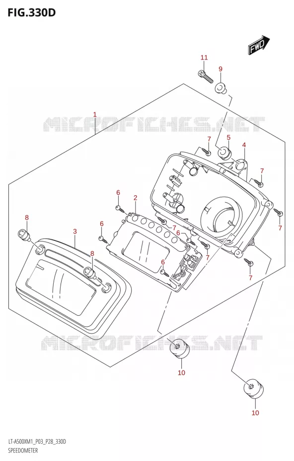 SPEEDOMETER (LT-A500X:P03,P33) Suzuki QUAD 500 KINGQUAD 2021  LT-A500X / XP M1 (P03,P28,P33)