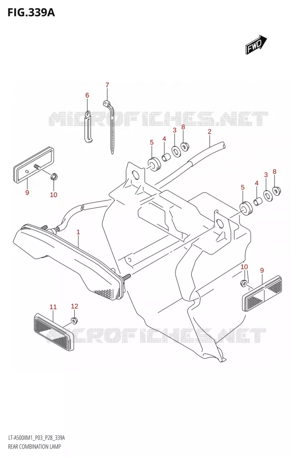 TAIL LIGHT Suzuki QUAD 500 KINGQUAD 2021  LT-A500X / XP M1 (P03,P28,P33)