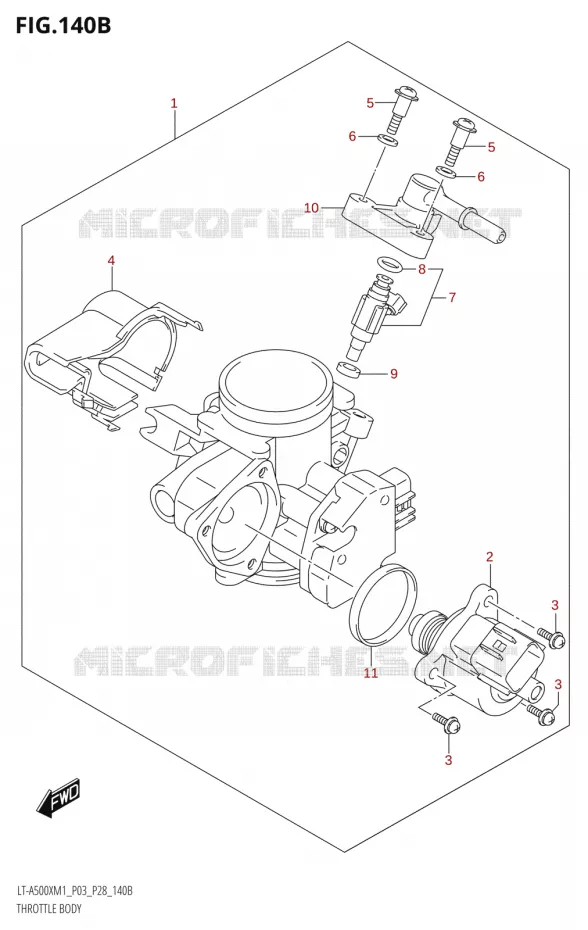 THROTTLE BODY (P33) Suzuki QUAD 500 KINGQUAD 2021  LT-A500X / XP M1 (P03,P28,P33)