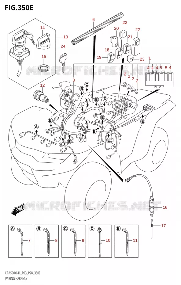 WIRING HARNESS (LT-A500X:P03,P28) Suzuki QUAD 500 KINGQUAD 2021  LT-A500X / XP M1 (P03,P28,P33)