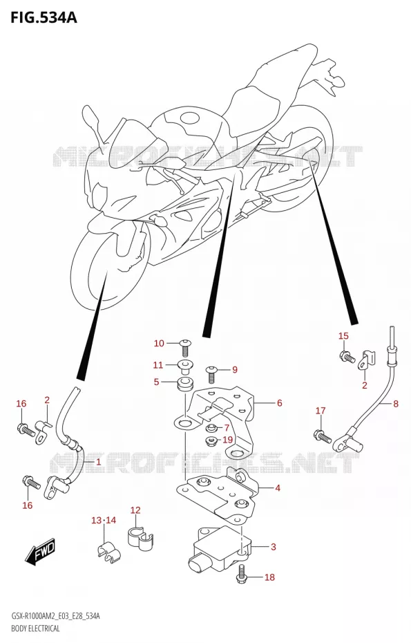 ELECTRICAL ELECTRIQUES DE LA CAROSSERIE (GSX-R1000A) Suzuki MOTO 1000 GSX-R 2022  GSX-R1000A M2 (E03 E28)