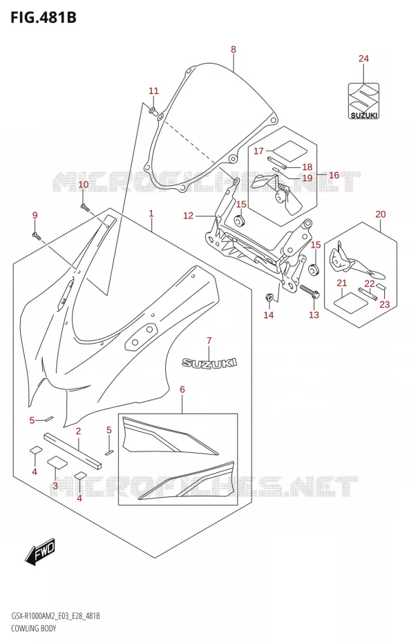 FRONT FAIRING (GSX-R1000RA) Suzuki MOTO 1000 GSX-R 2022  GSX-R1000A M2 (E03 E28)