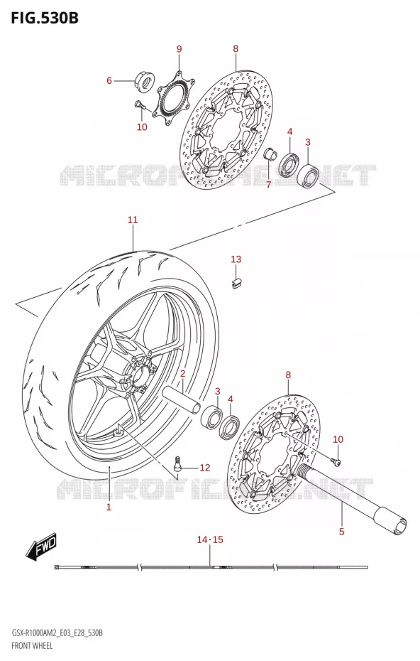 FRONT WHEEL (GSX-R1000RZA) Suzuki MOTO 1000 GSX-R 2022  GSX-R1000A M2 (E33)