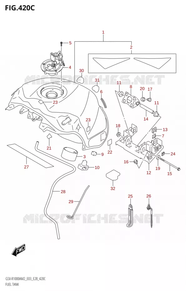 FUEL TANK (GSX-R1000RZA:(E33)) Suzuki MOTO 1000 GSX-R 2022  GSX-R1000A M2 (E33)