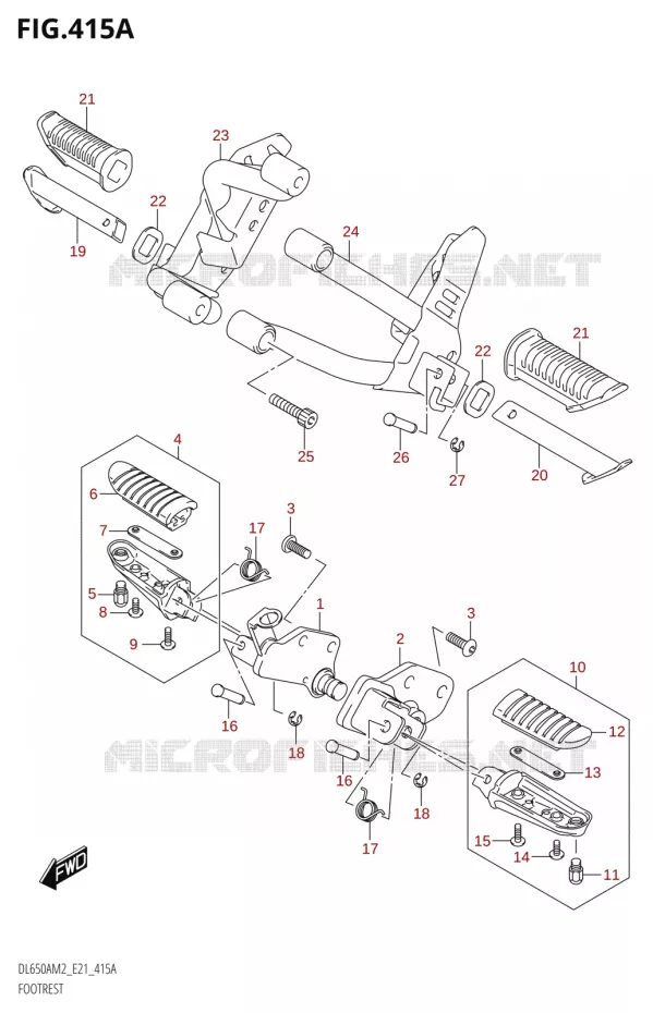 FOOTREST Suzuki MOTO 650 V-STROM 2022  DL650XA M2 (E21)
