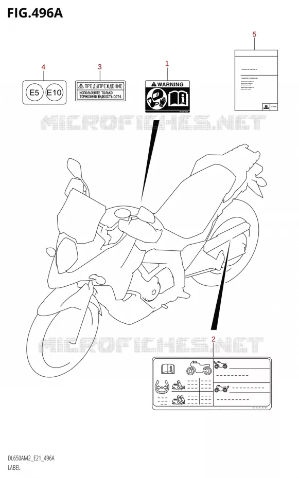 LABEL Suzuki MOTO 650 V-STROM 2022  DL650AU M2 / DL650XAUE M2 (E21)
