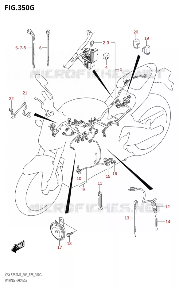 WIRING HARNESS (GSX-S750,GSX-S750Z:E33) Suzuki MOTO 750 GSX-S 2021  GSX-S750 / GSX-S750Z /​ GSX-S750A / ​GSX-S750ZA (E03 E28 )