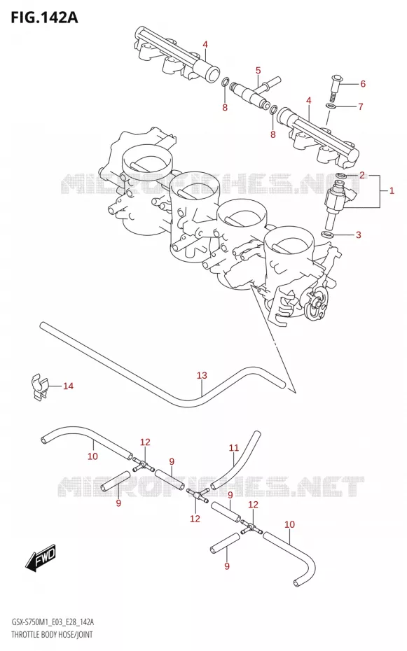 INJECTORS (E03,E28) Suzuki MOTO 750 GSX-S 2021  GSX-S750 / GSX-S750Z /​ GSX-S750A / ​GSX-S750ZA (E03 E28 )