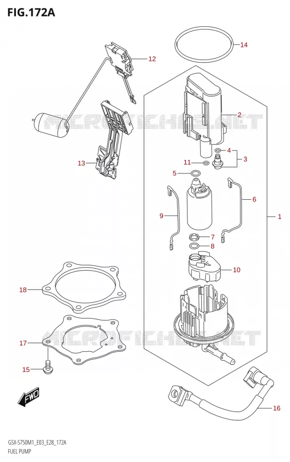 FUEL PUMP Suzuki MOTO 750 GSX-S 2021  GSX-S750 / GSX-S750Z /​ GSX-S750A / ​GSX-S750ZA (E03 E28 )