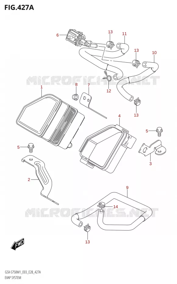 FUEL EVAP SYSTEM (E33) Suzuki MOTO 750 GSX-S 2021  GSX-S750 / GSX-S750Z /​ GSX-S750A / ​GSX-S750ZA (E03 E28 )
