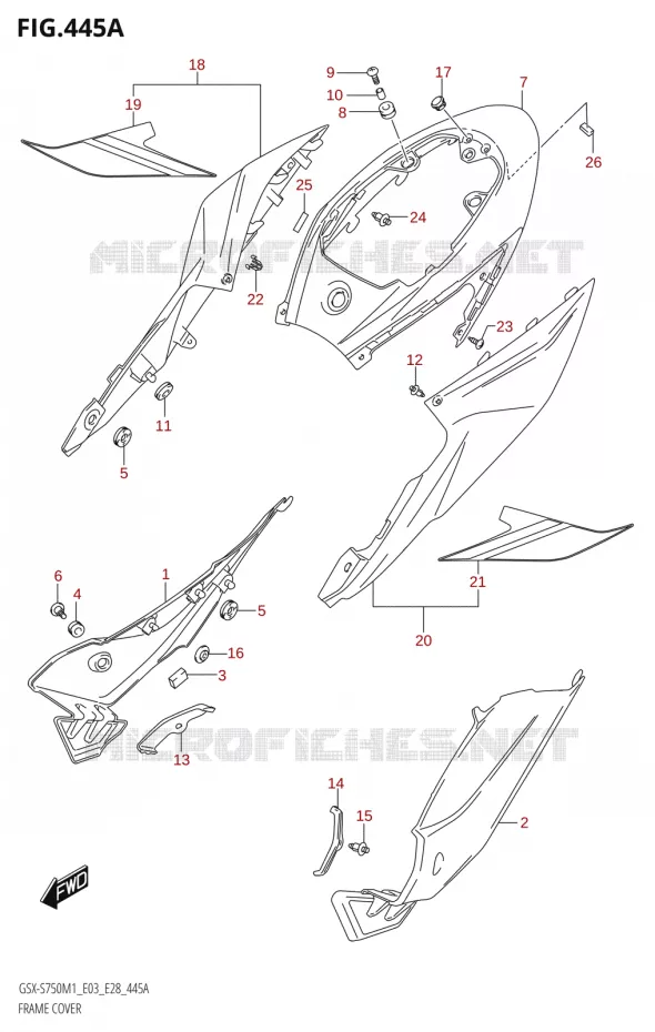 REAR FAIRING (GSX-S750,GSX-S750A) Suzuki MOTO 750 GSX-S 2021  GSX-S750 / GSX-S750Z /​ GSX-S750A / ​GSX-S750ZA (E03 E28 )
