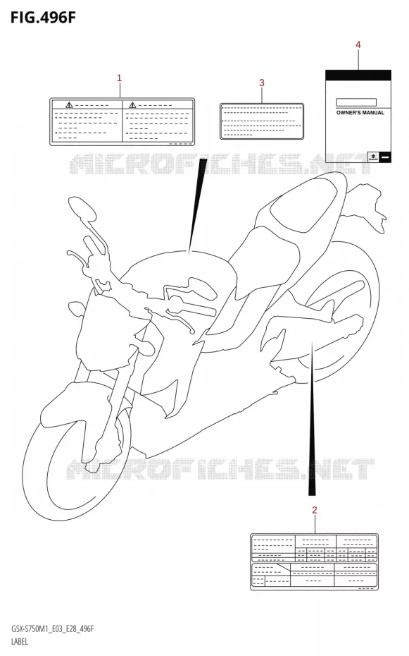 LABEL (E28) Suzuki MOTO 750 GSX-S 2021  GSX-S750 / GSX-S750Z /​ GSX-S750A / ​GSX-S750ZA (E03 E28 )