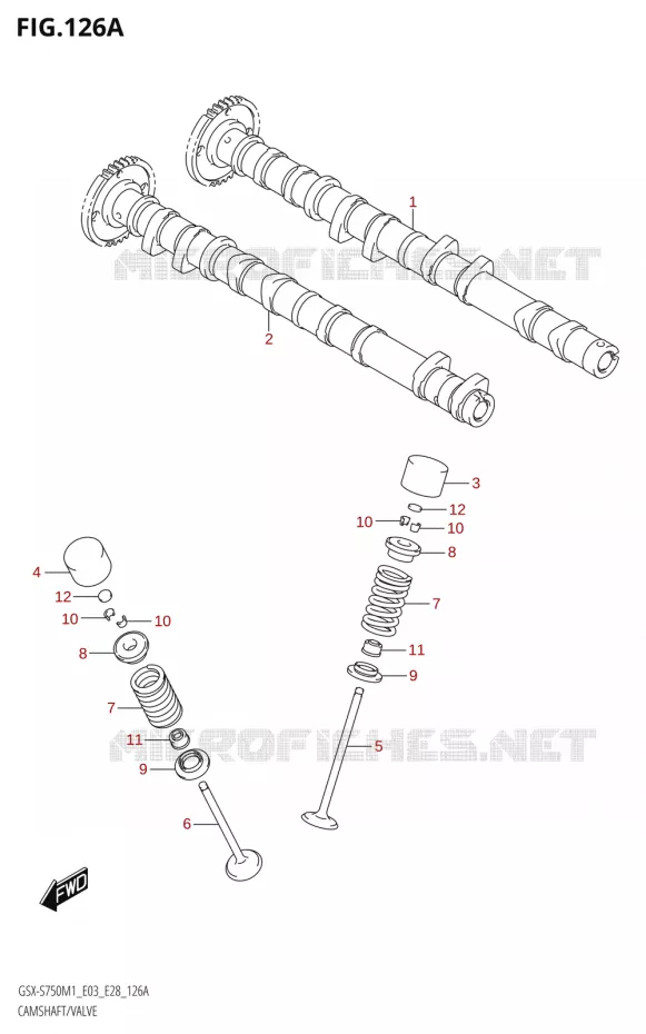 CAMSHAFT - VALVES Suzuki MOTO 750 GSX-S 2021  GSX-S750 / GSX-S750Z /​ GSX-S750A / ​GSX-S750ZA (E03 E28 )