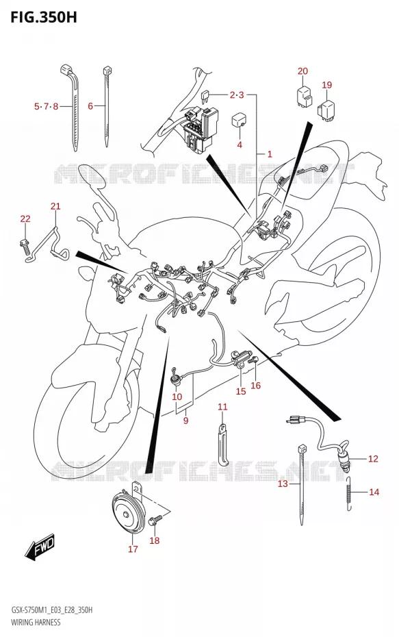WIRING HARNESS (GSX-S750,GSX-S750Z:E03) Suzuki MOTO 750 GSX-S 2021  GSX-S750 / GSX-S750Z /​ GSX-S750A / ​GSX-S750ZA (E03 E28 )