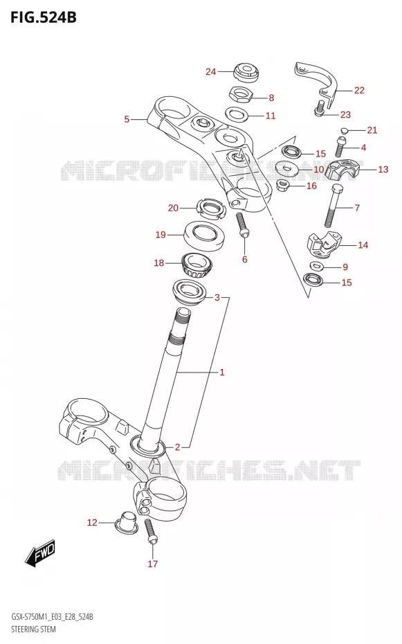 STEERING COLUMN (GSX-S750Z,GSX-S750ZA) Suzuki MOTO 750 GSX-S 2021  GSX-S750 / GSX-S750Z /​ GSX-S750A / ​GSX-S750ZA (E03 E28 )
