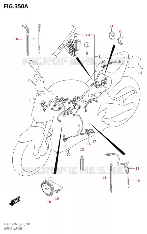 WIRING HARNESSU (GSX-S750A,GSX-S750ZA) Suzuki MOTO 750 GSX-S 2021  GSX-S750A /​GSX-S750ZA M1 (E21)