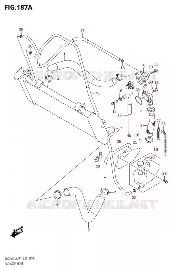 RADIATOR HOSE Suzuki MOTO 750 GSX-S 2021  GSX-S750A /​GSX-S750ZA M1 (E21)