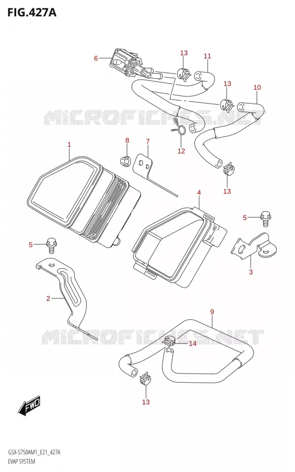 FUEL EVAP SYSTEM Suzuki MOTO 750 GSX-S 2021  GSX-S750A /​GSX-S750ZA M1 (E21)