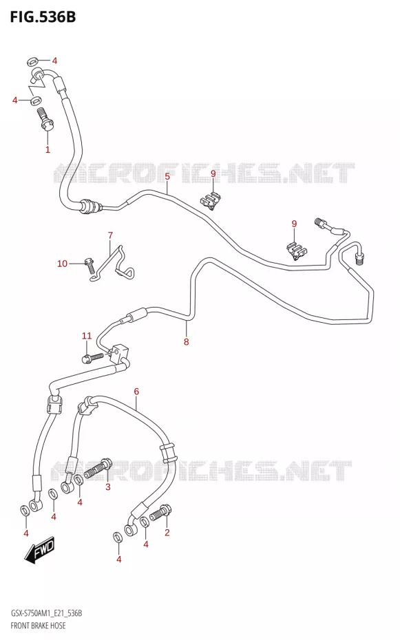 FRONT BRAKE HOSE Suzuki MOTO 750 GSX-S 2021  GSX-S750A /​GSX-S750ZA M1 (E21)
