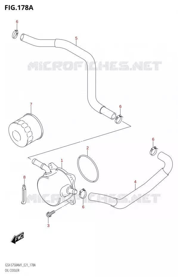 OIL COOLER Suzuki MOTO 750 GSX-S 2021  GSX-S750A /​GSX-S750ZA M1 (E21)