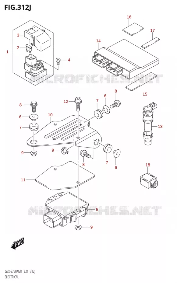 ELECTRICAL (GSX-S750WQ,GSX-S750WQZ) Suzuki MOTO 750 GSX-S 2021  GSX-S750A /​GSX-S750ZA M1 (E21)