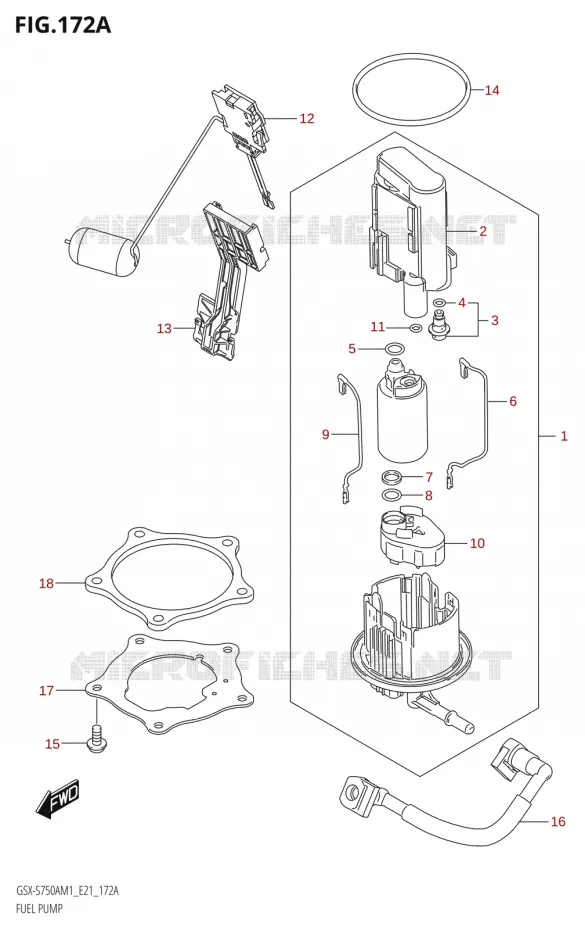 FUEL PUMP Suzuki MOTO 750 GSX-S 2021  GSX-S750A /​GSX-S750ZA M1 (E21)