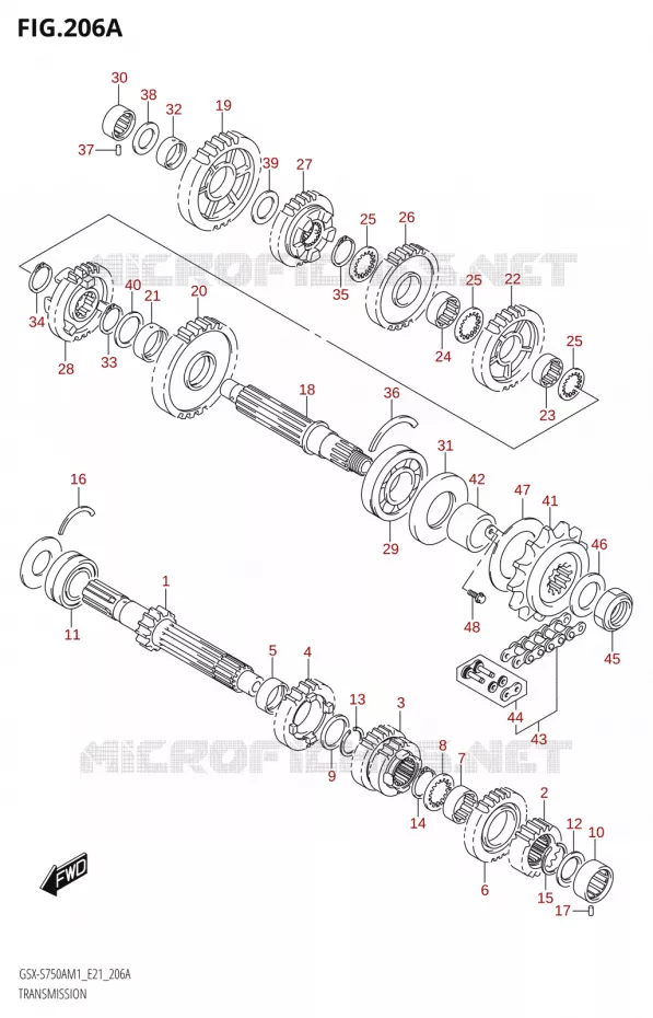 TRANSMISSION Suzuki MOTO 750 GSX-S 2021  GSX-S750UQ / ​GSX-S750UQZ M1 (E21)