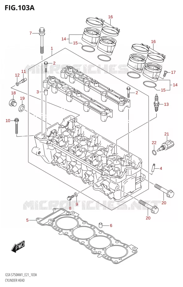 CYLINDER HEAD Suzuki MOTO 750 GSX-S 2021  GSX-S750UQ / ​GSX-S750UQZ M1 (E21)