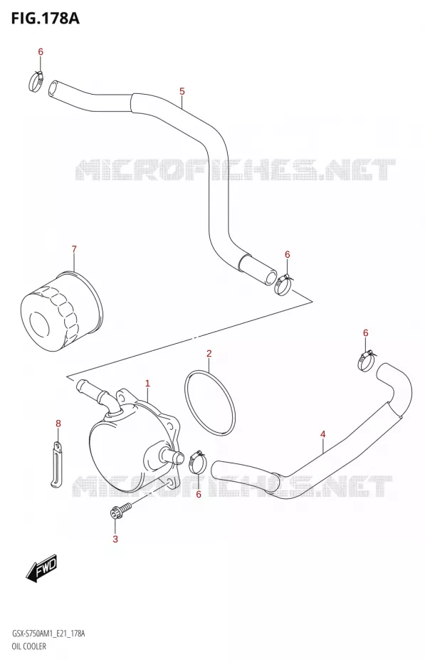 OIL COOLER Suzuki MOTO 750 GSX-S 2021  GSX-S750UQ / ​GSX-S750UQZ M1 (E21)