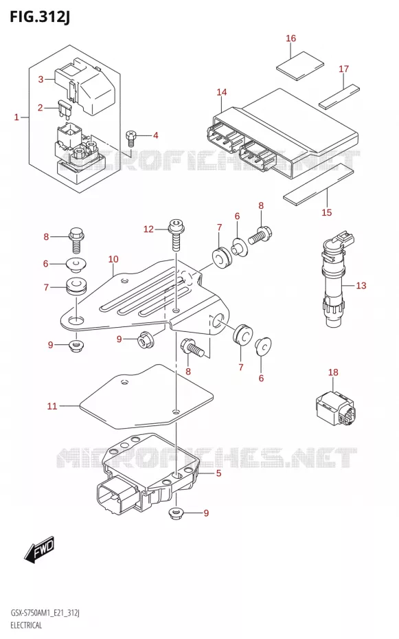 ELECTRICAL (GSX-S750WQ,GSX-S750WQZ) Suzuki MOTO 750 GSX-S 2021  GSX-S750UQ / ​GSX-S750UQZ M1 (E21)