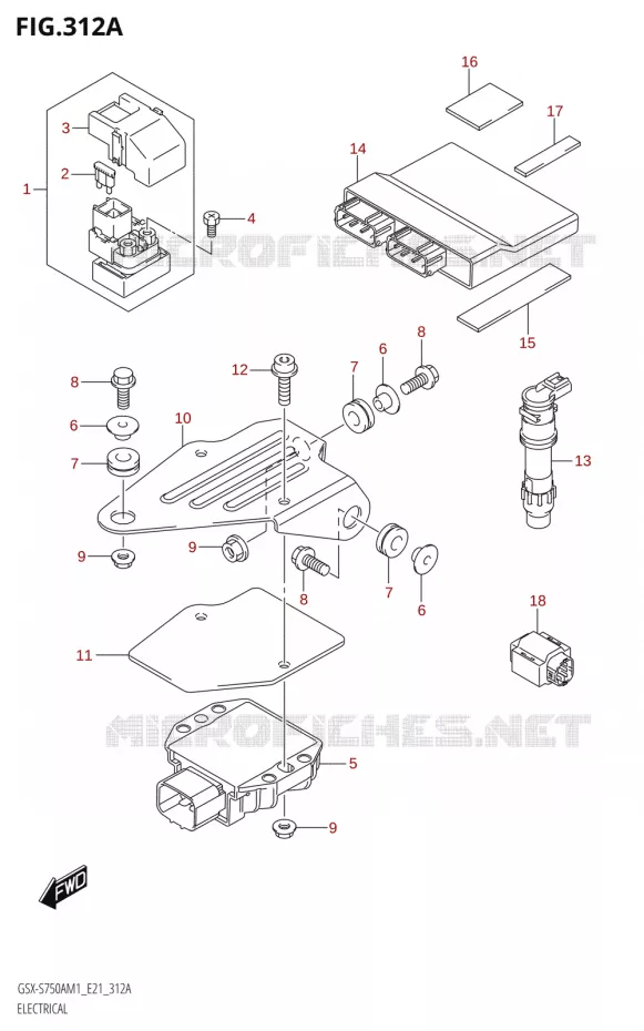 ELECTRICAL (GSX-S750A,GSX-S750ZA) Suzuki MOTO 750 GSX-S 2021  GSX-S750UQ / ​GSX-S750UQZ M1 (E21)