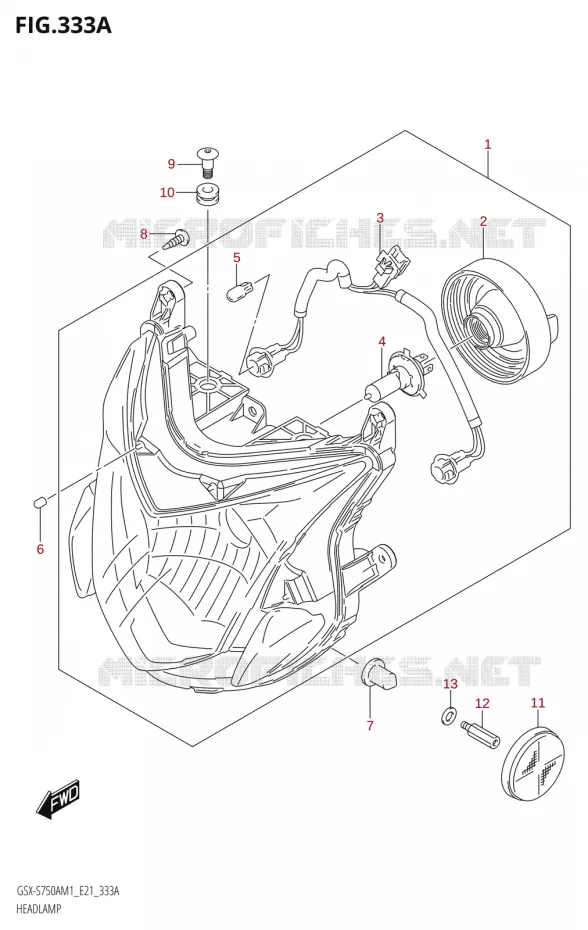 HEADLIGHT Suzuki MOTO 750 GSX-S 2021  GSX-S750UQ / ​GSX-S750UQZ M1 (E21)