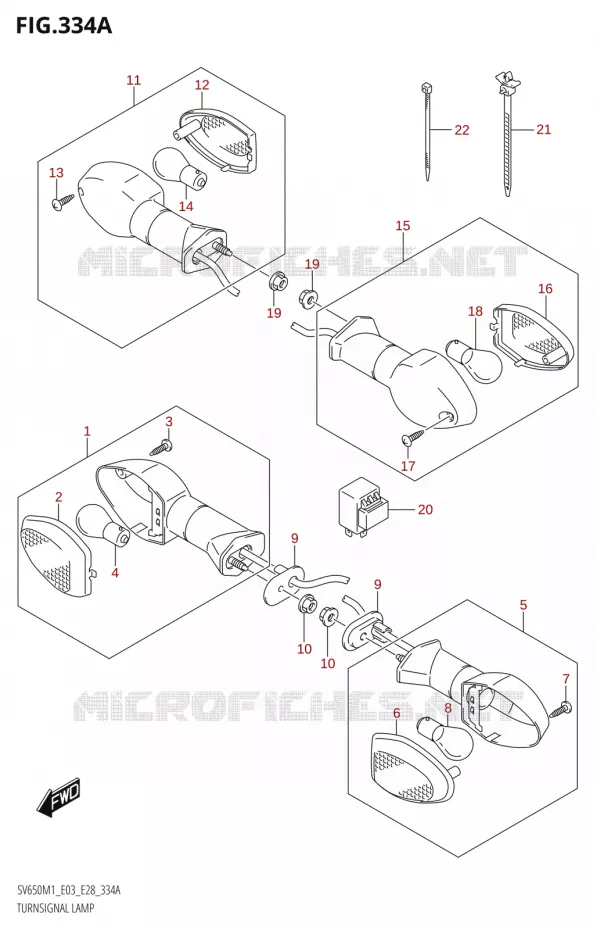 INDICATORS Suzuki MOTO 650 SV 2021  SV650 M1 (E03,E28,E33)