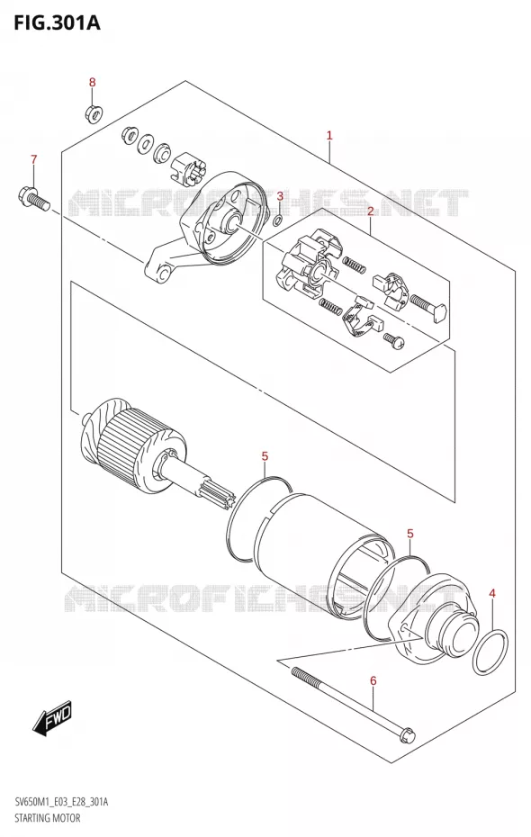 STARTER MOTOR Suzuki MOTO 650 SV 2021  SV650 M1 (E03,E28,E33)