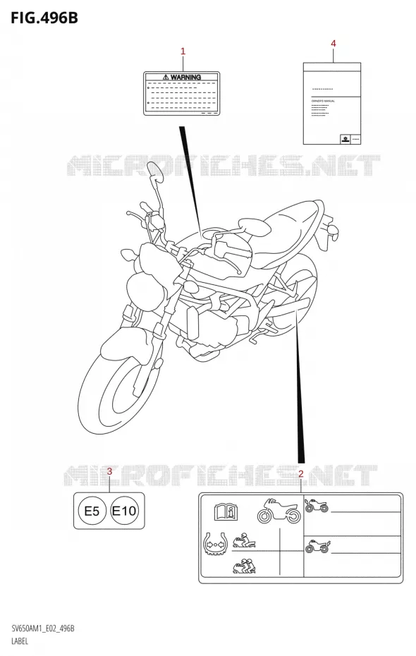 LABEL (E02) Suzuki MOTO 650 SV 2021  SV650A M1 (E02)