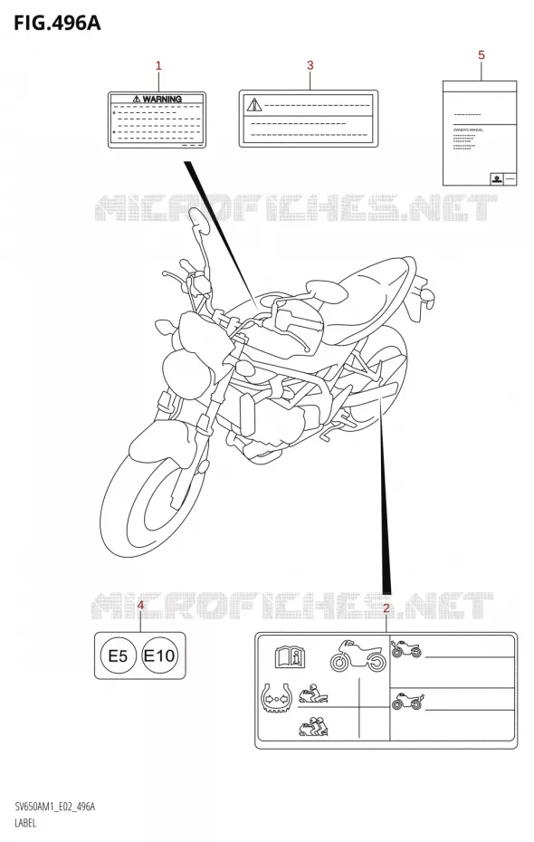 LABEL (E19) Suzuki MOTO 650 SV 2021  SV650A M1 (E19)