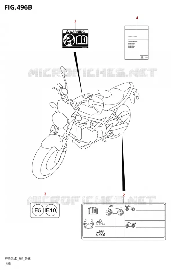 LABELTTE (E02) Suzuki MOTO 650 SV 2022  SV650A M2 (E02,E19)