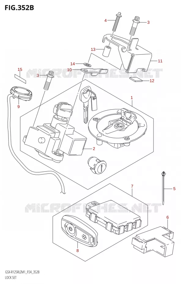 LOCK SET Suzuki MOTO 125 GSX-R 2021  GSX-R125RLZ M1 (P24)