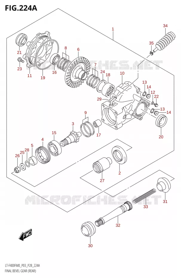 DRIVESHAFT (ARRIERE) Suzuki QUAD 400 KINGQUAD 2020  LT-F400F (P03)